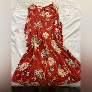 beachlunchlounge Red Floral Maxi Skirt